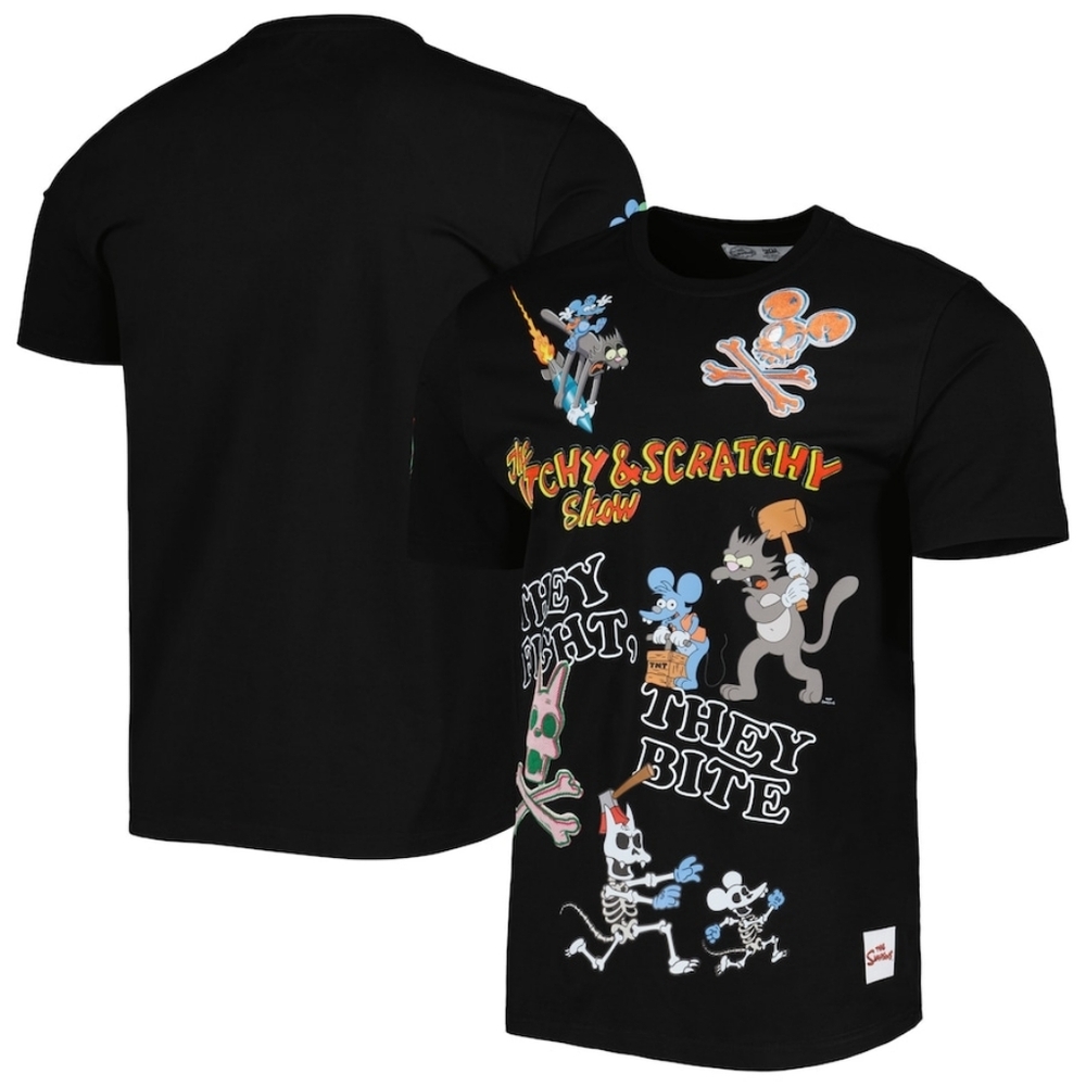 The Simpsons Freeze Max Itchy & Scratchy T-Shirt And Shorts Set - Black